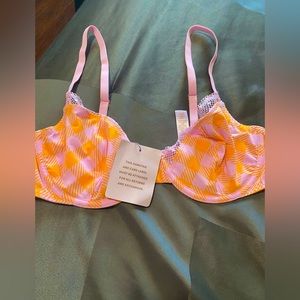 NWT! Savage X Fenty Gingham Unlined Plunge Bra